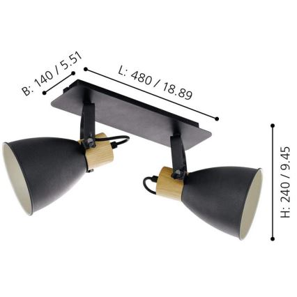 Eglo - Точечный светильник 2xE27/40W/230V