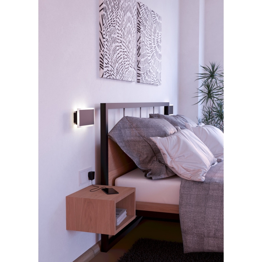 Eglo - Світлодіодний настінний світильник LED/12W/230V 3000K 12x23 см чорний