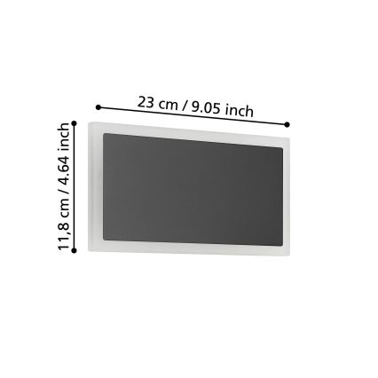 Eglo - Світлодіодний настінний світильник LED/12W/230V 3000K 12x23 см чорний