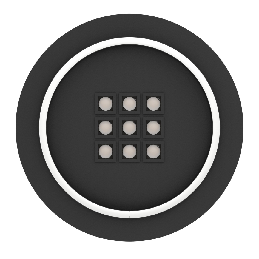 Eglo - Світлодіодний стельовий світильник з регулюванням яскравості LED/21,4W/230V 2700-6500K чорний + пульт дистанційного керування