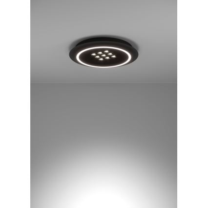 Eglo - Світлодіодний стельовий світильник з регулюванням яскравості LED/21,4W/230V 2700-6500K чорний + пульт дистанційного керування
