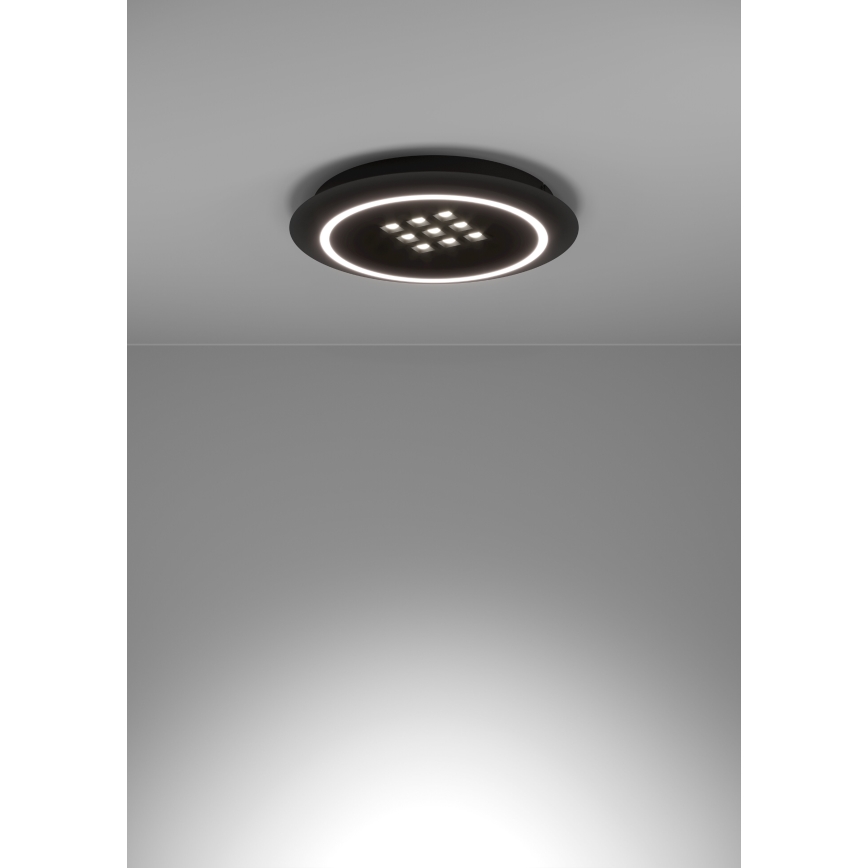 Eglo - Світлодіодний стельовий світильник з регулюванням яскравості LED/21,4W/230V 2700-6500K чорний + пульт дистанційного керування