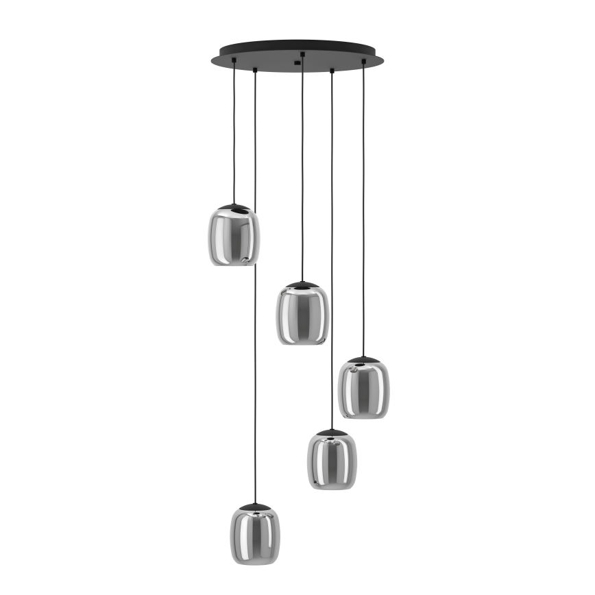 Eglo - Подвесная люстра 5xE27/28W/230V серый