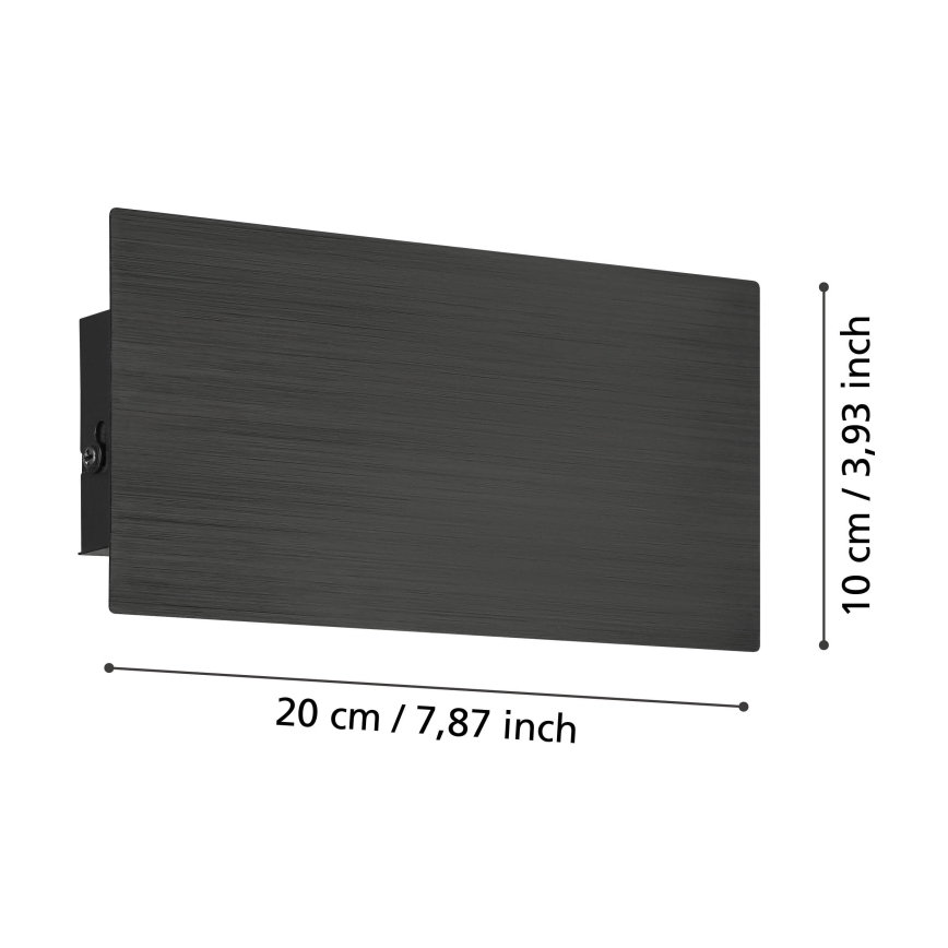 Eglo - Світлодіодний настінний світильник LED/6W/230V 3000K чорний