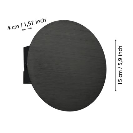 Eglo - Світлодіодний настінний світильник LED/4W/230V 3000K чорний