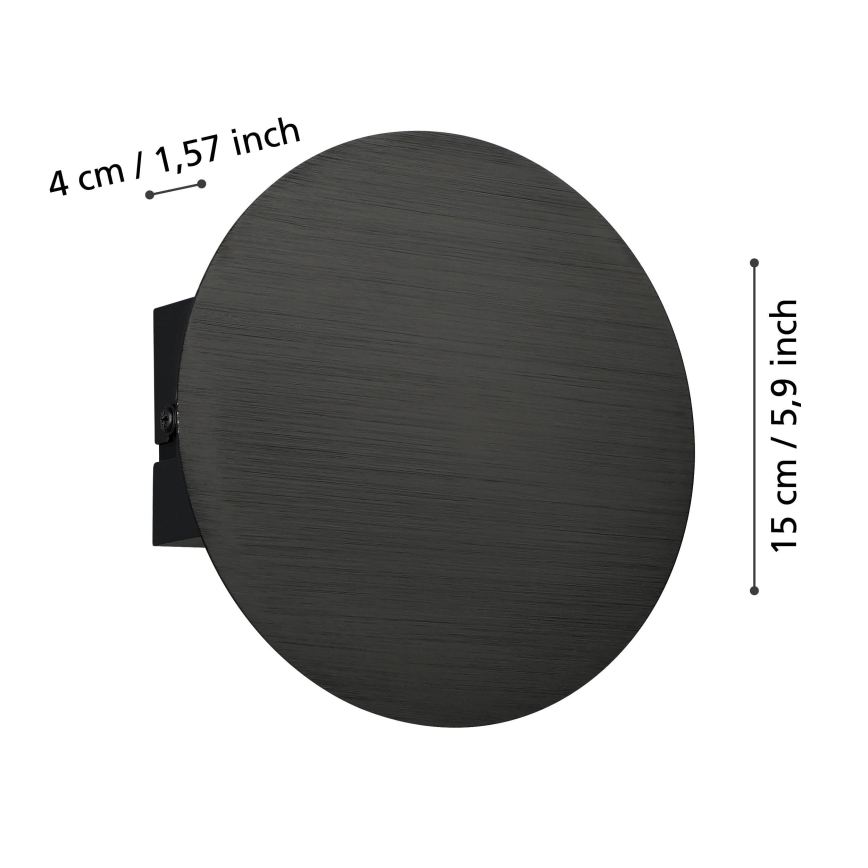 Eglo - Світлодіодний настінний світильник LED/4W/230V 3000K чорний