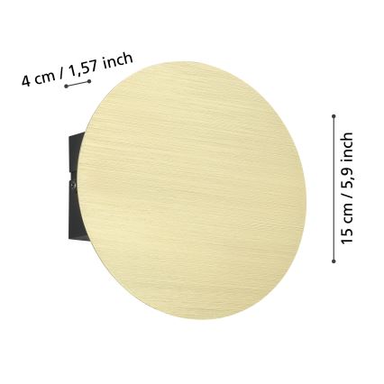 Eglo - Світлодіодний настінний світильник LED/4W/230V 3000K золотий