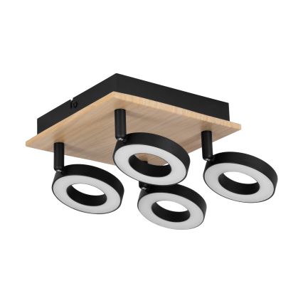 Eglo - LED точечный светильник 4xLED/4,2W/230V черный/коричневый