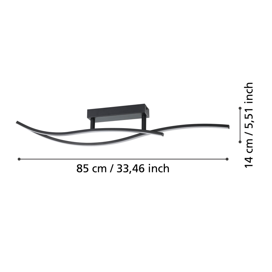 Eglo - Стельовий LED світильник LED/12W/230V 4000K чорний