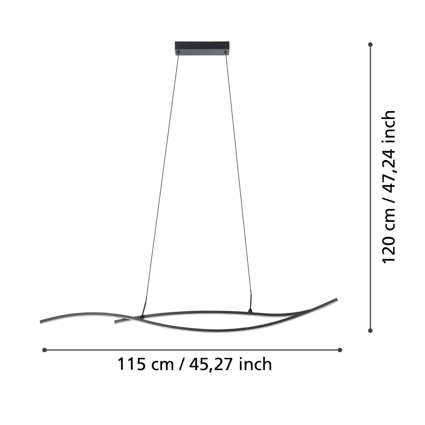 Eglo - Світлодіодна підвісна люстра LED/20W/230V 4000K чорний