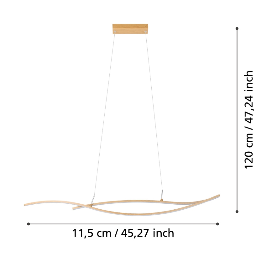 Eglo - Світлодіодна підвісна люстра LED/20W/230V 4000K бежевий