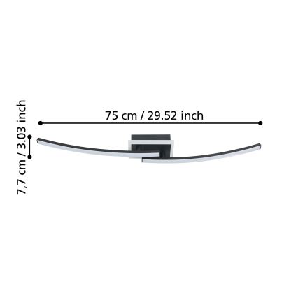 Eglo - Стельовий LED світильник LED/12W/230V 4000K чорний