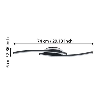 Eglo - Стельовий LED світильник LED/12W/230V 4000K чорний