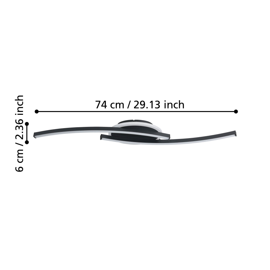 Eglo - Стельовий LED світильник LED/12W/230V 4000K чорний