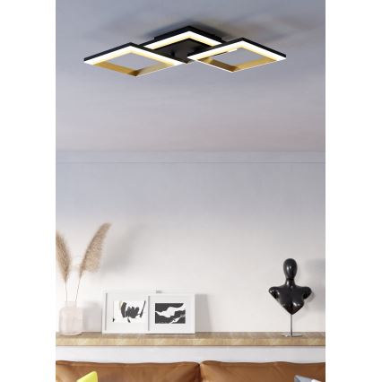 Eglo - Світлодіодний стельовий світильник з регулюванням яскравості LED/20W/230V 4000K чорний/золотий