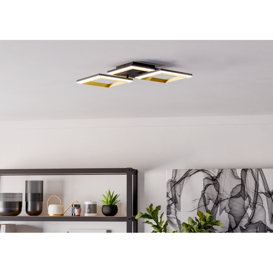 Eglo - Світлодіодний стельовий світильник з регулюванням яскравості LED/20W/230V 4000K чорний/золотий