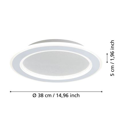 Eglo - Светодиодный потолочный светильник с регулированием яркости LED/20W/230V 2700-6500K белый + дистанционное управление