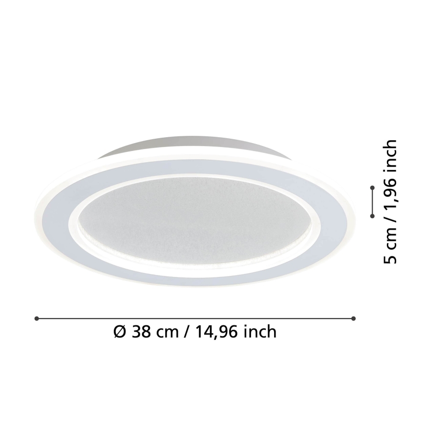 Eglo - Светодиодный потолочный светильник с регулированием яркости LED/20W/230V 2700-6500K белый + дистанционное управление