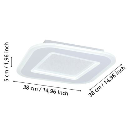 Eglo - Светодиодный потолочный светильник с регулированием яркости LED/20W/230V 2700-6500K белый + дистанционное управление