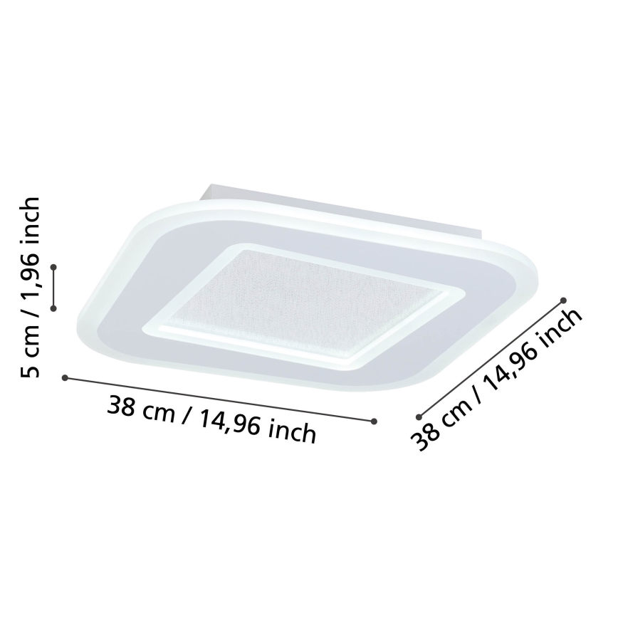 Eglo - Світлодіодний стельовий світильник з регулюванням яскравості LED/20W/230V 2700-6500K білий + пульт дистанційного керування