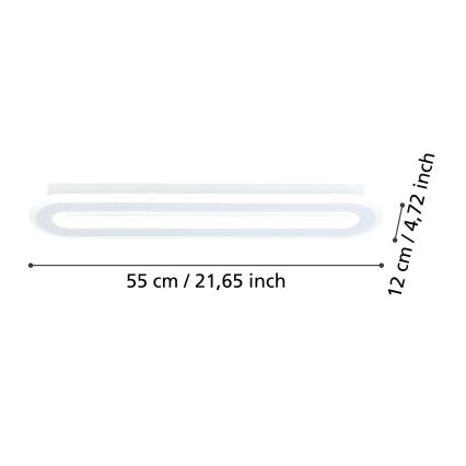 Eglo - Світлодіодний стельовий світильник з регулюванням яскравості LED/20W/230V 2700-6500K білий + пульт дистанційного керування