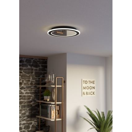 Eglo - Светодиодный потолочный светильник с регулированием яркости LED/20W/230V 2700-6500K черный + дистанционное управление