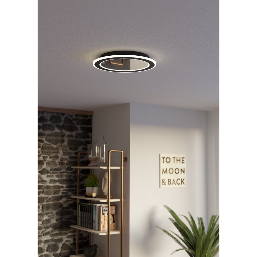Eglo - Светодиодный потолочный светильник с регулированием яркости LED/20W/230V 2700-6500K черный + дистанционное управление