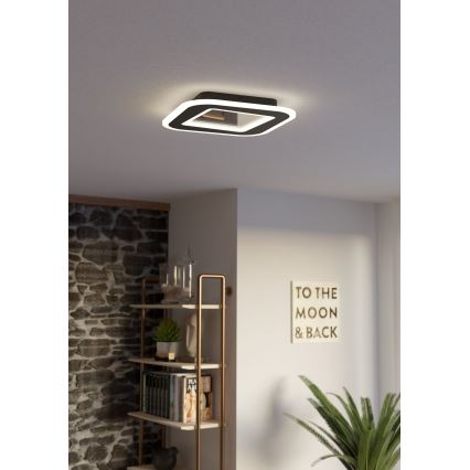 Eglo - Светодиодный потолочный светильник с регулированием яркости LED/20W/230V 2700-6500K черный + дистанционное управление