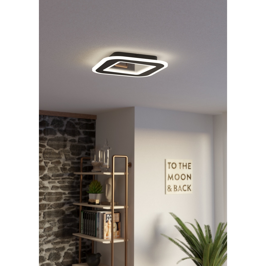 Eglo - Світлодіодний стельовий світильник з регулюванням яскравості LED/20W/230V 2700-6500K чорний + пульт дистанційного керування