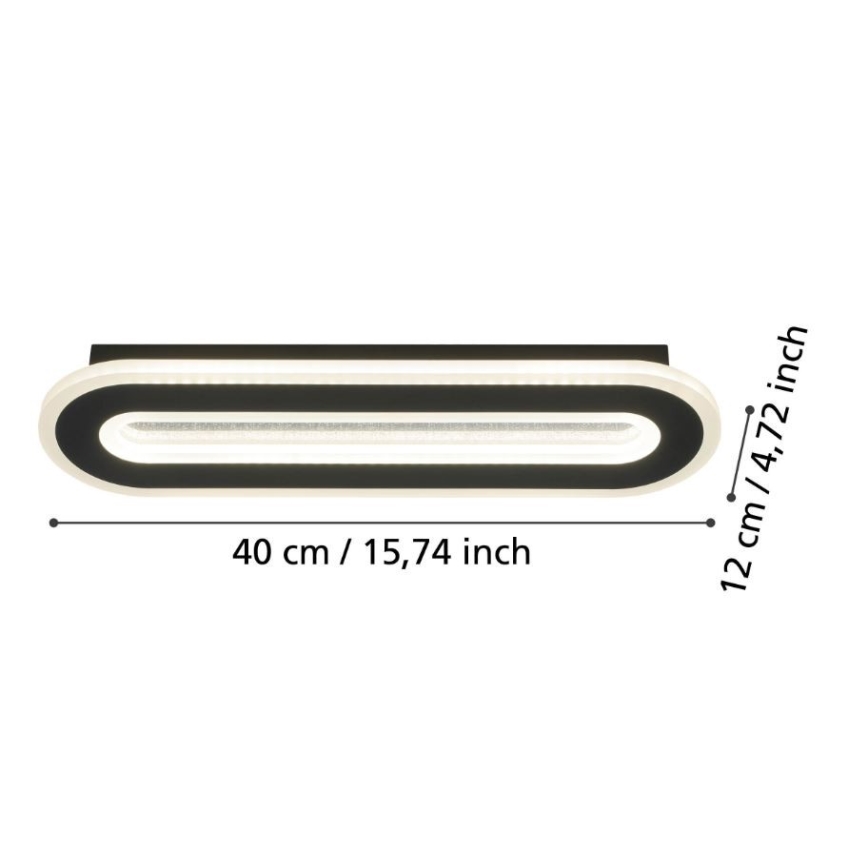 Eglo - Світлодіодний настінний світильник LED/12W/230V 4000K чорний