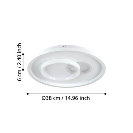 Eglo - Стельовий LED світильник 1xLED/14W/230V + 1xLED/8,5W діаметр 38 см білий