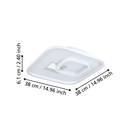 Eglo - Стельовий LED світильник 1xLED/16,2W/230V + 1xLED/9,2W 38x38 см білий