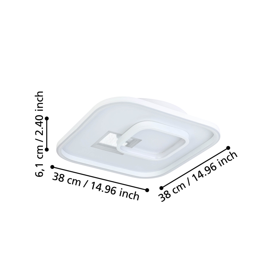 Eglo - Стельовий LED світильник 1xLED/16,2W/230V + 1xLED/9,2W 38x38 см білий