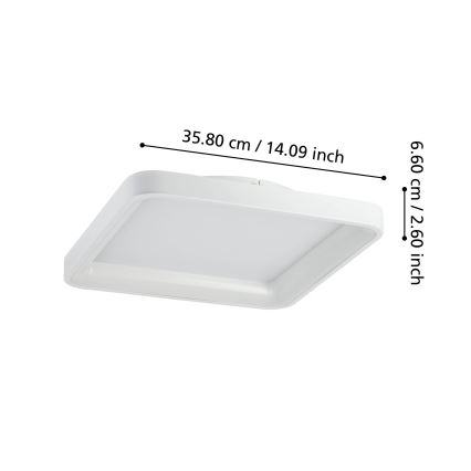 Eglo - Светодиодный потолочный светильник с регулированием яркости LORETELLO LED/12W/230V белый + дистанционное управление