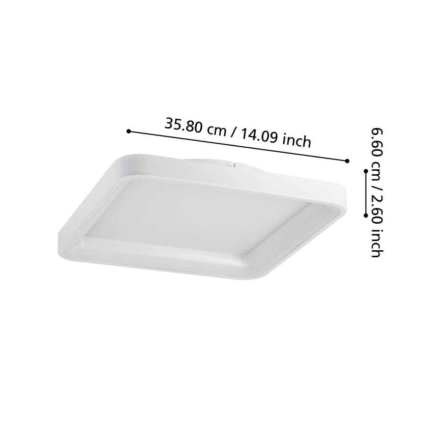 Eglo - Светодиодный потолочный светильник с регулированием яркости LORETELLO LED/12W/230V белый + дистанционное управление