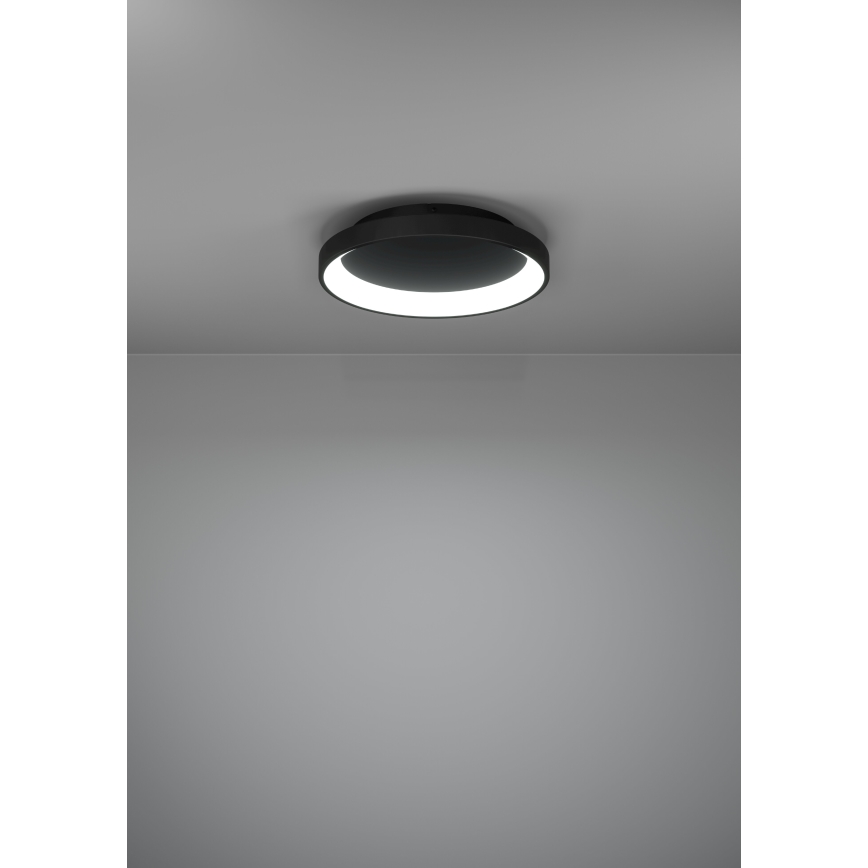 Eglo - Світлодіодний стельовий світильник з регулюванням яскравості LED/12W/230V 2700-6500K чорний + пульт дистанційного керування