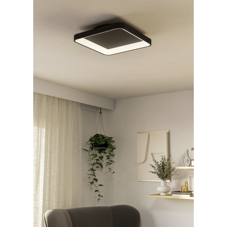 Eglo - Светодиодный потолочный светильник с регулированием яркости LED/12W/230V 2700-6500K черный + дистанционное управление