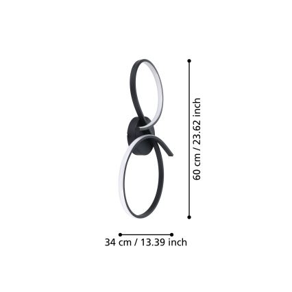 Eglo - Стельовий LED світильник LED/21W/230V 3000K чорний