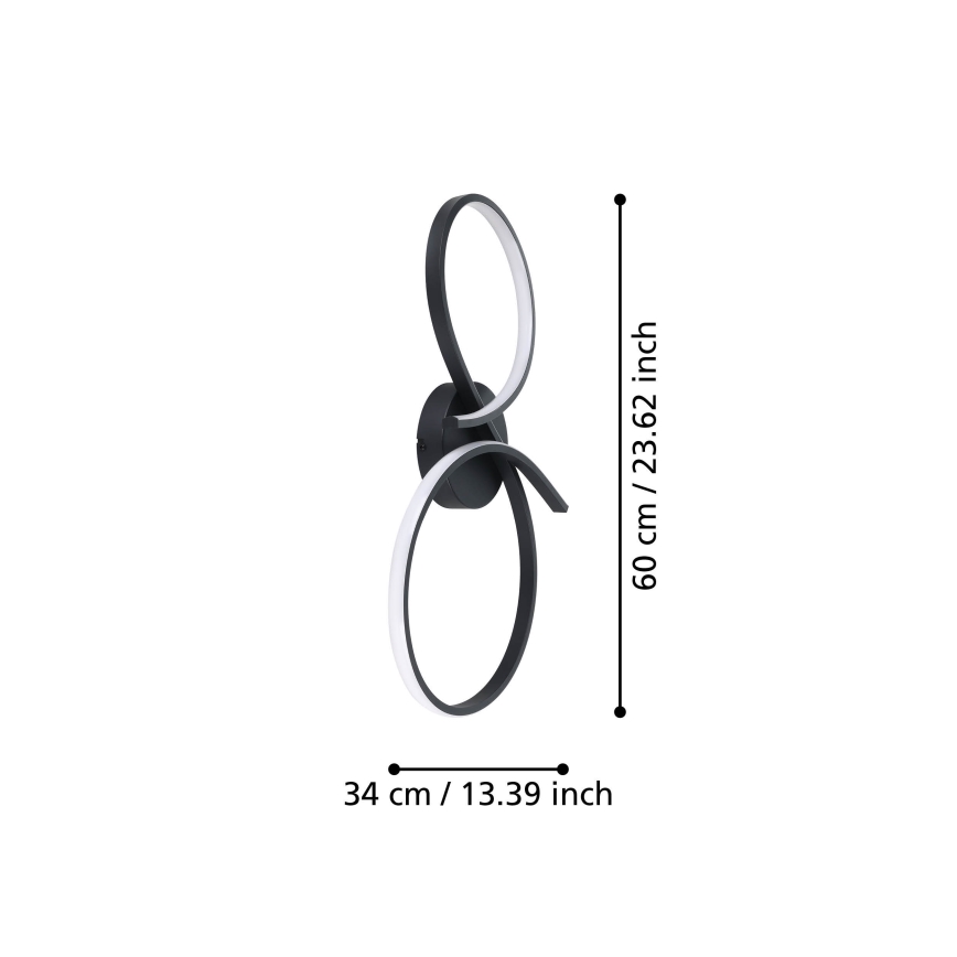 Eglo - Стельовий LED світильник LED/21W/230V 3000K чорний