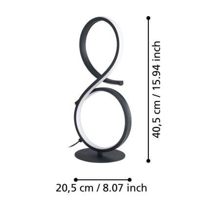 Eglo - Светодиодная настольная лампа LED/11,4W/230V 3000K черный