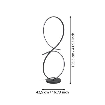 Eglo - Світлодіодний торшер LED/20W/230V 3000K чорний