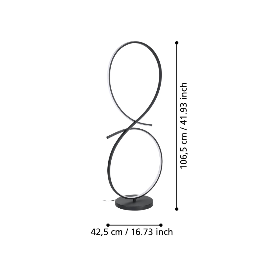 Eglo - Світлодіодний торшер LED/20W/230V 3000K чорний