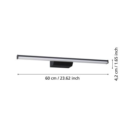 Eglo - Светодиодный RGBW-подсветка для зеркала в ванной комнате с регулированием яркости LED/12W/230V 2700-6500K IP44 черный