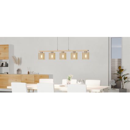 Eglo - Подвесная люстра на тросе 5xE27/28W/230V