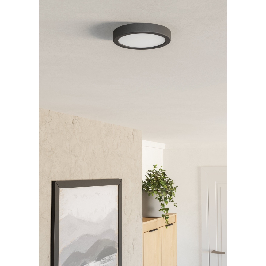 Eglo - LED стельовий світильник LED/7,5 Вт/230 В 2700/4000/6500 К діам. 16,6 см чорний
