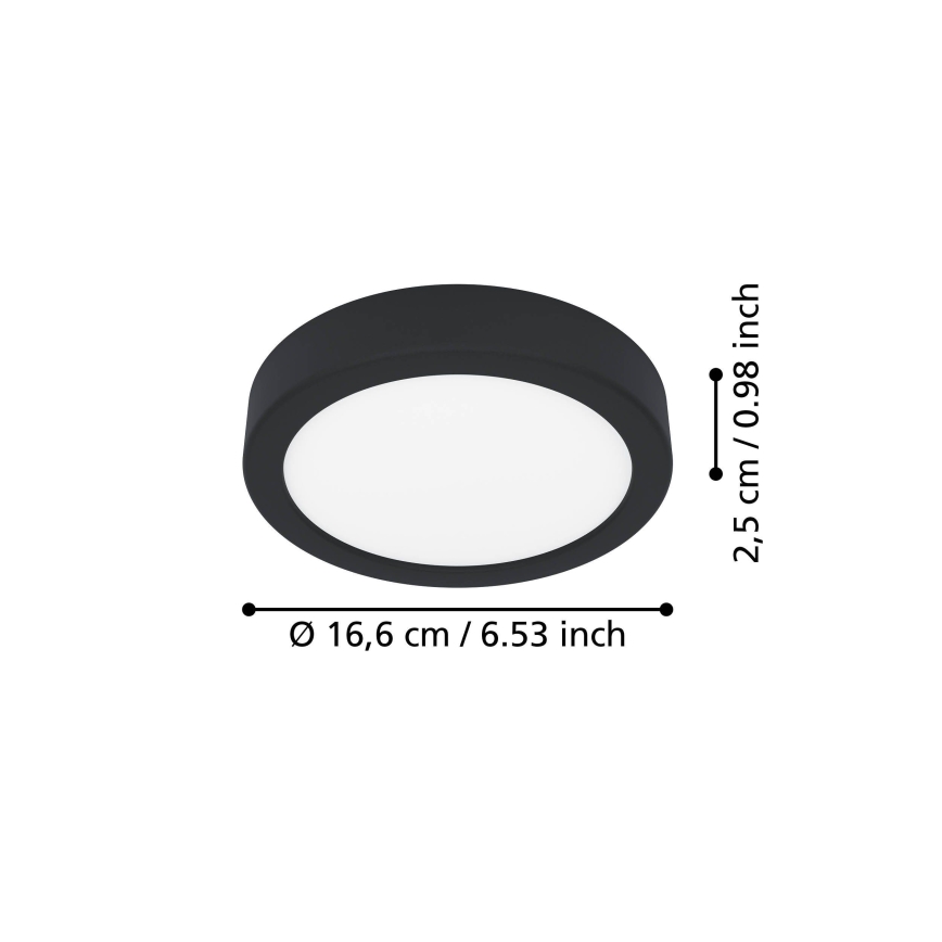 Eglo - LED стельовий світильник LED/7,5 Вт/230 В 2700/4000/6500 К діам. 16,6 см чорний