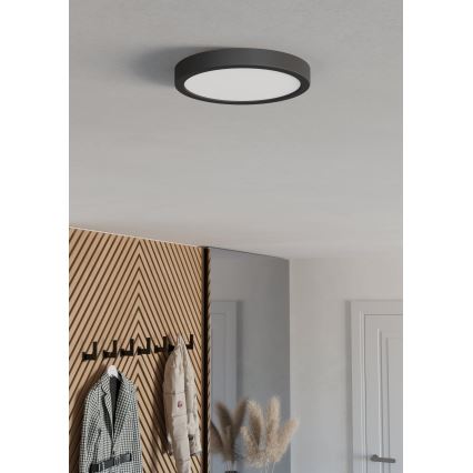 Eglo - LED-стельовий світильник FUEVA LED/11,5W/230V 2700/4000/6500K діам. 21,1 см, чорний