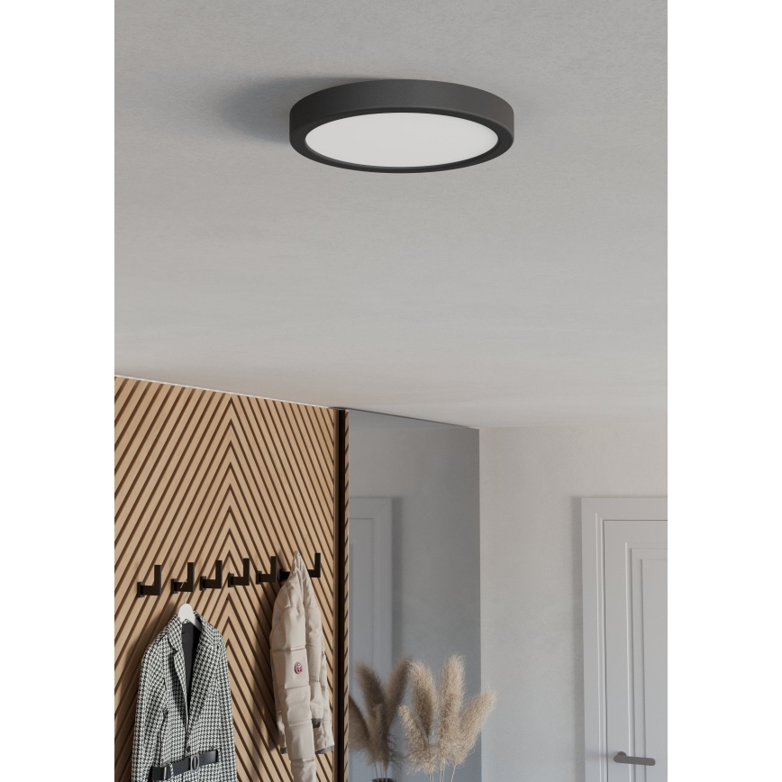 Eglo - LED-стельовий світильник FUEVA LED/11,5W/230V 2700/4000/6500K діам. 21,1 см, чорний