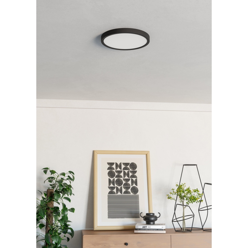 Eglo - светодиодный потолочный светильник LED/14,2Вт/230В 2700/4000/6500К, диаметр 27,8 см, черный