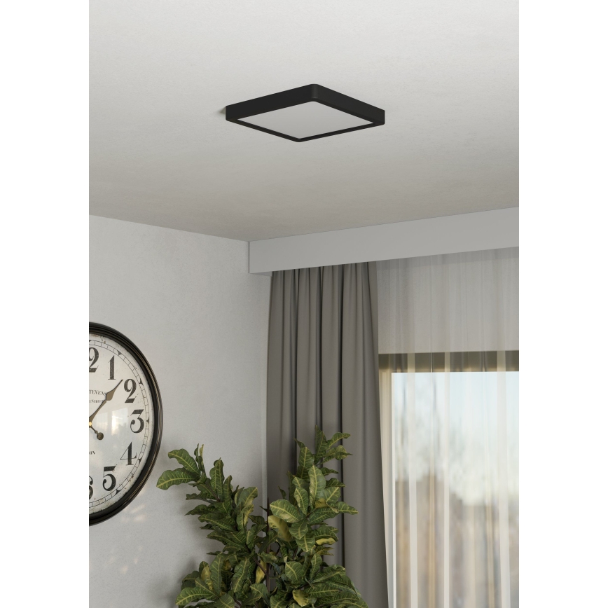 Eglo - стельовий світильник LED/10,5W/230V 2700/4000/6500K 22x22cm чорний